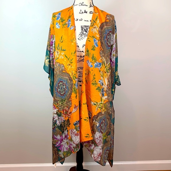 Windsor Dobby Jacquard Kimono Duster NWT - Picture 5 of 7